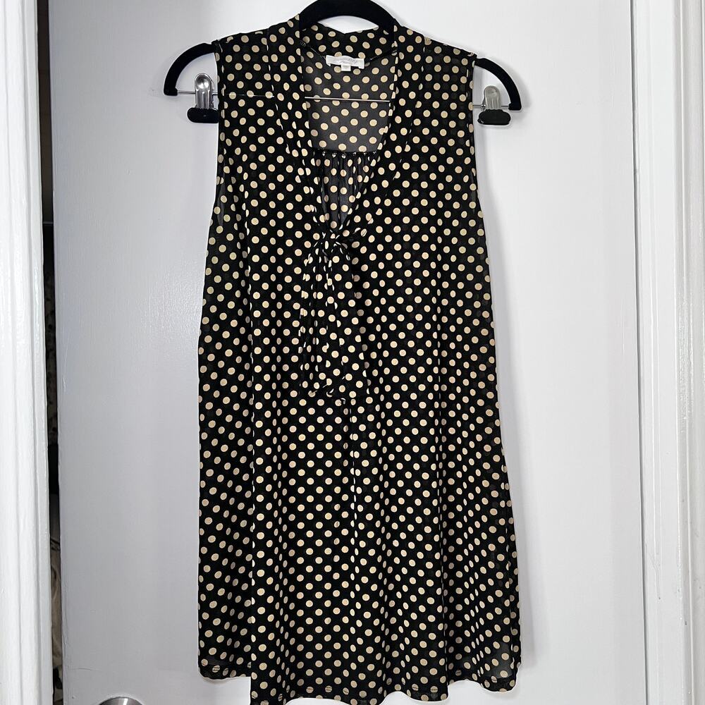 ✨Siren Lily Maternity Polka Dot Tie Front Top Size Large Sheer Sleeveless Blouse